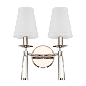 Baxter 2 Light Polished Nickel Bronze Sconce 8862-PN