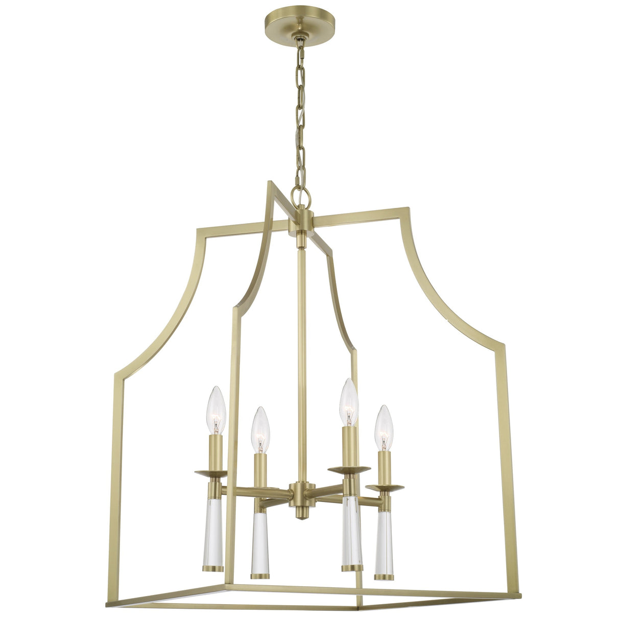 Baxter 4 Light Aged Brass Chandelier 8864-AG