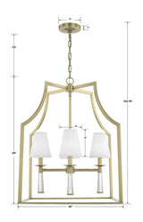 Baxter 4 Light Aged Brass Chandelier 8864-AG