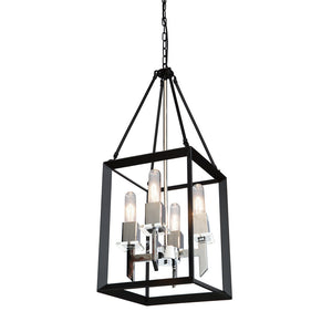 Vineyard Tall Chandelier - Black & Chrome / 12.00
