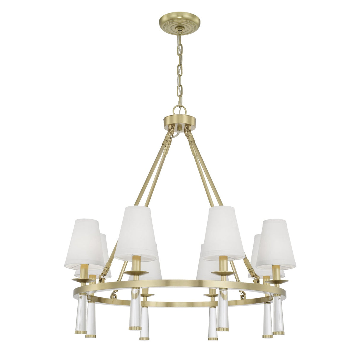 Baxter 8 Light Antique Aged Brass Chandelier 8867-AG