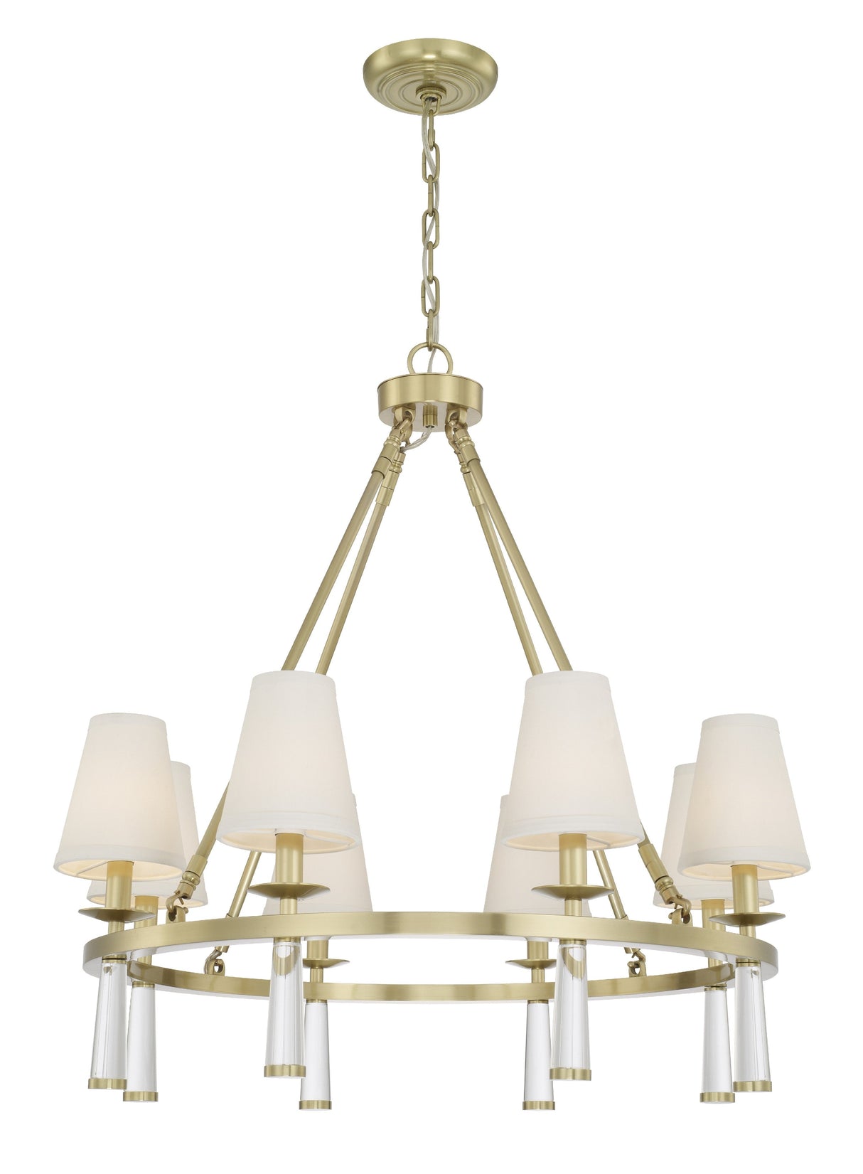 Baxter 8 Light Antique Aged Brass Chandelier 8867-AG