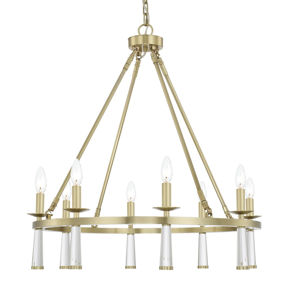 Baxter 8 Light Antique Aged Brass Chandelier 8867-AG