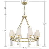 Baxter 8 Light Antique Aged Brass Chandelier 8867-AG