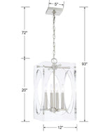 Drake 4 Light Polished Nickel Mini Chandelier 8874-PN