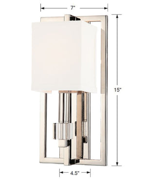 Dixon 1 Light Polished Nickel Sconce 8881-PN
