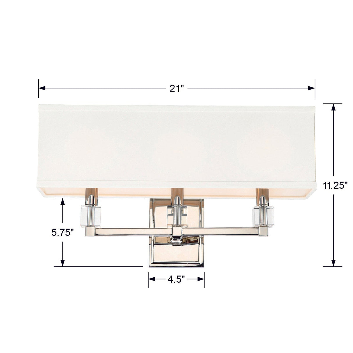 Dixon 3 Light Polished Nickel Sconce 8883-PN