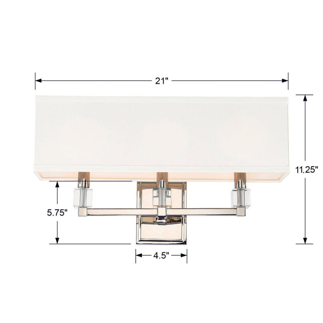 Dixon 3 Light Polished Nickel Sconce 8883-PN