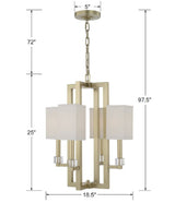 Dixon 4 Light Aged Brass Chandelier 8884-AG