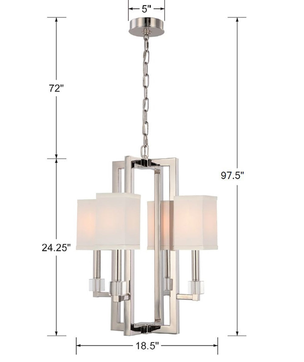 Dixon 4 Light Polished Nickel Chandelier 8884-PN