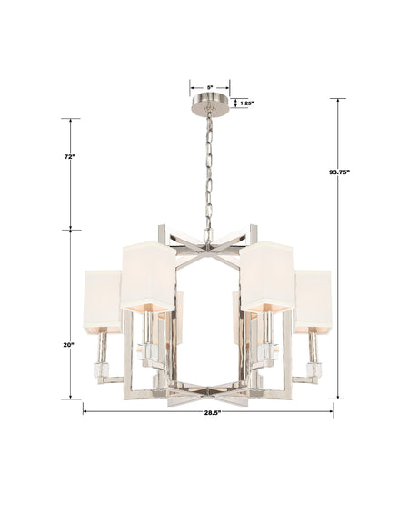 Dixon 6 Light Polished Nickel Chandelier 8886-PN