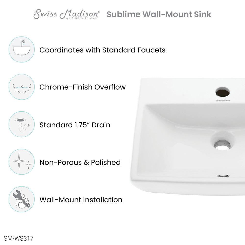 Sublime Compact Ceramic Wall Hung Sink