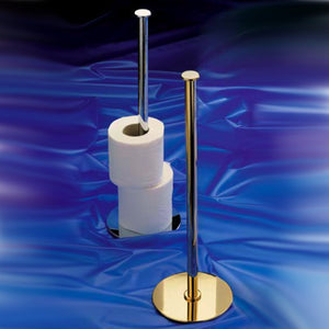 Toilet Roll Holder, Free Standing, Spare, Chrome or Gold