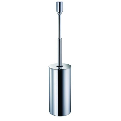 Toilet Brush Holder, Free Standing, Brass, Round, With Cover