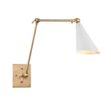 Elk 89241/1 Calder 18.5'' High 1-Light Swingarm Sconce - Natural Brass and Matte White