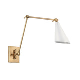Elk 89241/1 Calder 18.5'' High 1-Light Swingarm Sconce - Natural Brass and Matte White