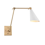 Elk 89241/1 Calder 18.5'' High 1-Light Swingarm Sconce - Natural Brass and Matte White