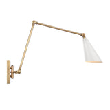 Elk 89241/1 Calder 18.5'' High 1-Light Swingarm Sconce - Natural Brass and Matte White
