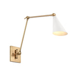 Elk 89241/1 Calder 18.5'' High 1-Light Swingarm Sconce - Natural Brass and Matte White
