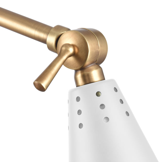 Elk 89241/1 Calder 18.5'' High 1-Light Swingarm Sconce - Natural Brass and Matte White