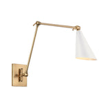 Elk 89241/1 Calder 18.5'' High 1-Light Swingarm Sconce - Natural Brass and Matte White