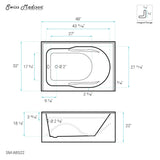 Ivy 48'' x 32" Bathtub with Apron Left Hand Drain in White