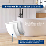 New England Home Goods 65" Black Solid Surface Freestanding Bathtub Deep Soaking Tubs