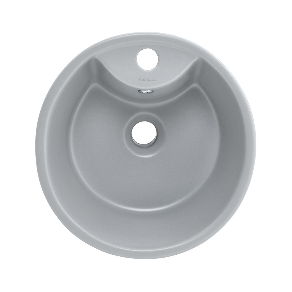 Monaco Circular Basin Pedestal Sink Matte Grey