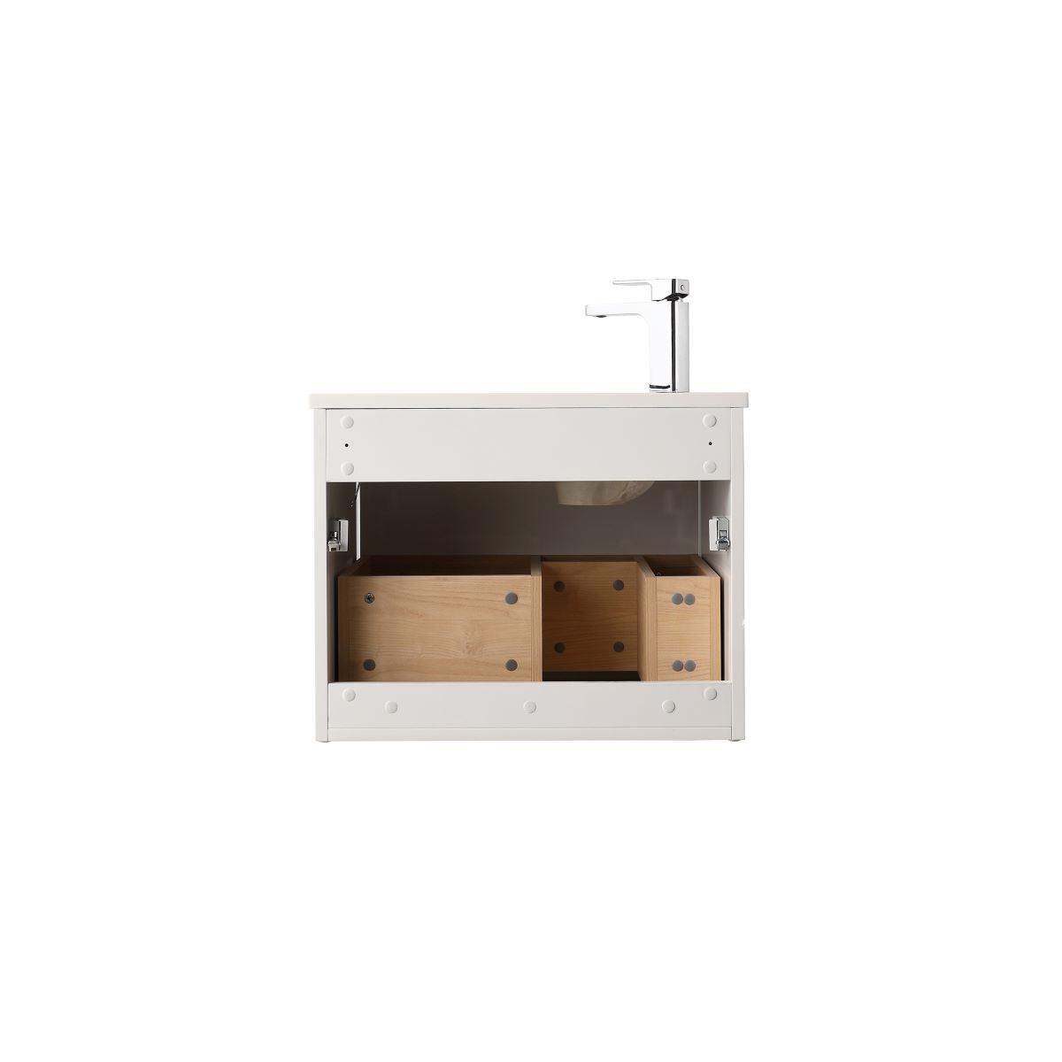 Blossom Voyage 24″ Vanity, Droplet-Shaped Basin - LED Illuminated & Wave-Front Design