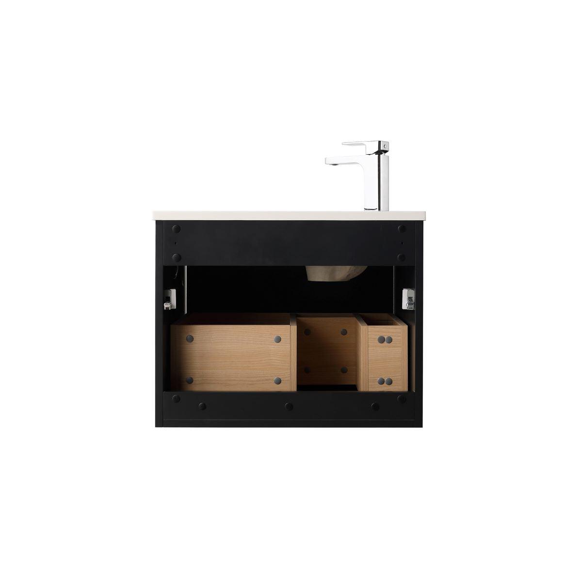 Blossom Voyage 24″ Vanity, Droplet-Shaped Basin - LED Illuminated & Wave-Front Design