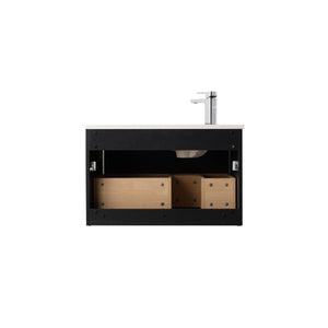 Blossom Voyage 30″ Vanity with Droplet-Shaped Basin - LED Illuminated & Unique Wave-Front Design