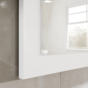 Eviva Sun 72" x 30" Rectangular White Wooden Framed Mirror