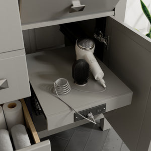 Artemis 44 in. Gray Double Sink  Bath Vanity with Engineered Top and Undermount Porcelain Sinks
