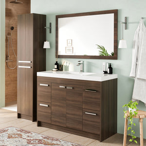 Eviva Sun 48" x 32" Rectangular Gray Oak Wooden Framed Mirror