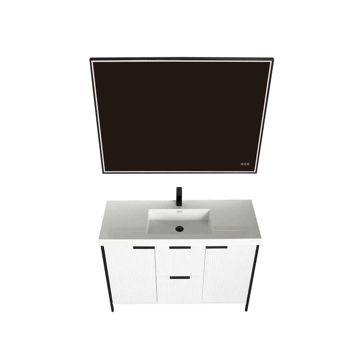 Blossom Zurich 48" Vanity – Double Sink Compatible in Glossy White & Metal Grey