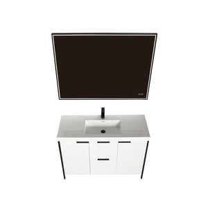 Blossom Zurich 48" Vanity – Double Sink Compatible in Glossy White & Metal Grey