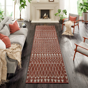 Eviva Loops 2' x 8' Ikat Orange/Cream Rug