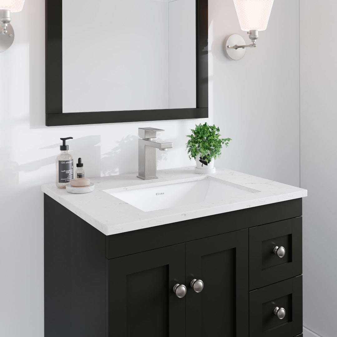 Acclaim 24 in. Espresso Single Sink Bath Vanity with Carrara Quartz Top and Undermount Porcelain Sink