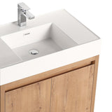 Blossom Capri 36″ Vanity with Dual LED Illumination - Glossy White & Classic Oak