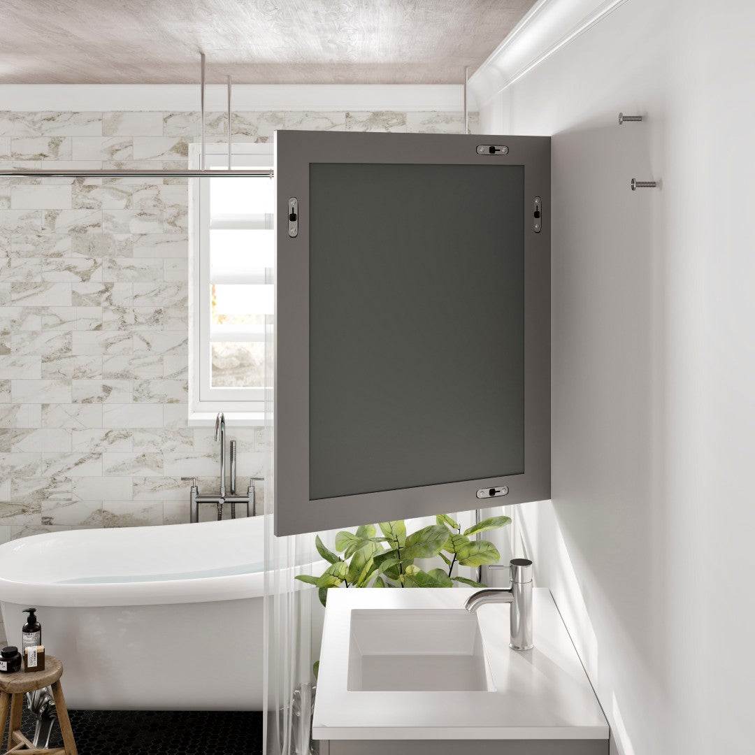 Eviva Aberdeen 24" x 30" Rectangular Gray Wooden Framed Mirror