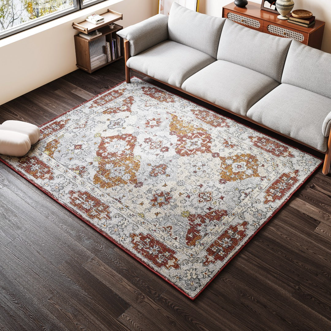 Eviva Mosaic 3' x 5' Damask Multicolor Rug