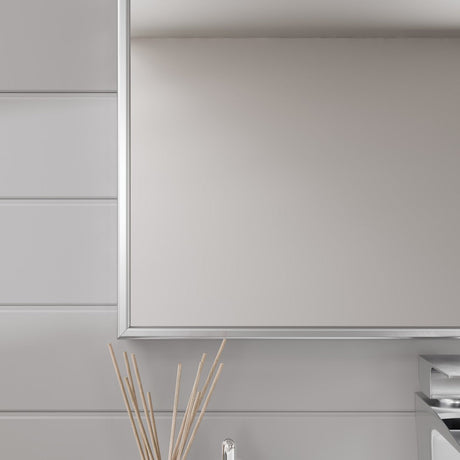 Eviva Sax 24" x 30" Rectangular Brushed Nickel Metal Framed Mirror
