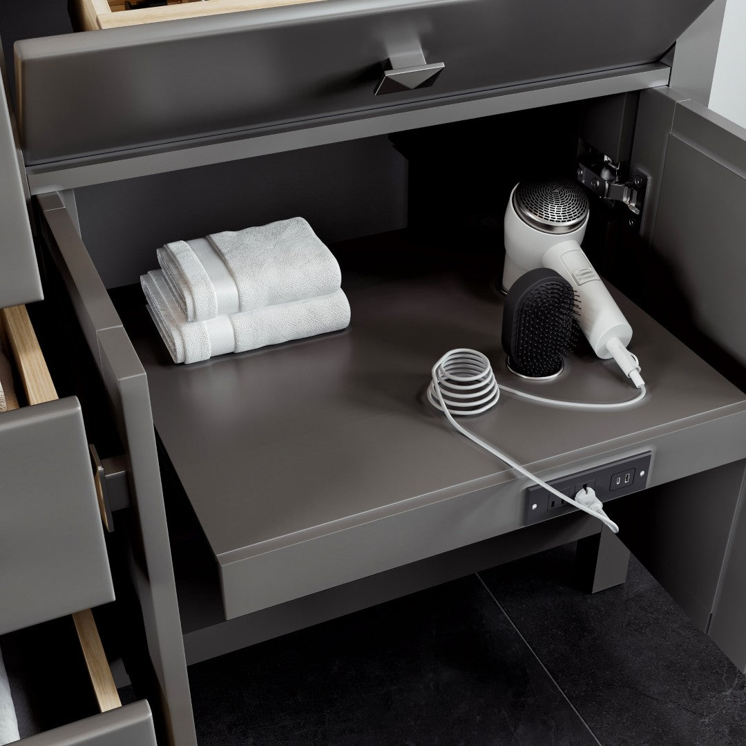 Artemis 72 in. Gray Double Sink  Bath Vanity with Engineered Top and Undermount Porcelain Sinks