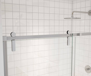 MAAX 137681-900-084-000 Outback 55 ¼ - 58 ½ x 70 ½ in. 8mm Sliding Shower Door for Alcove Installation with Clear glass in Chrome