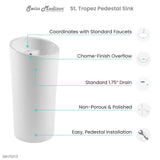 St. Tropez Circular One Piece Pedestal Sink