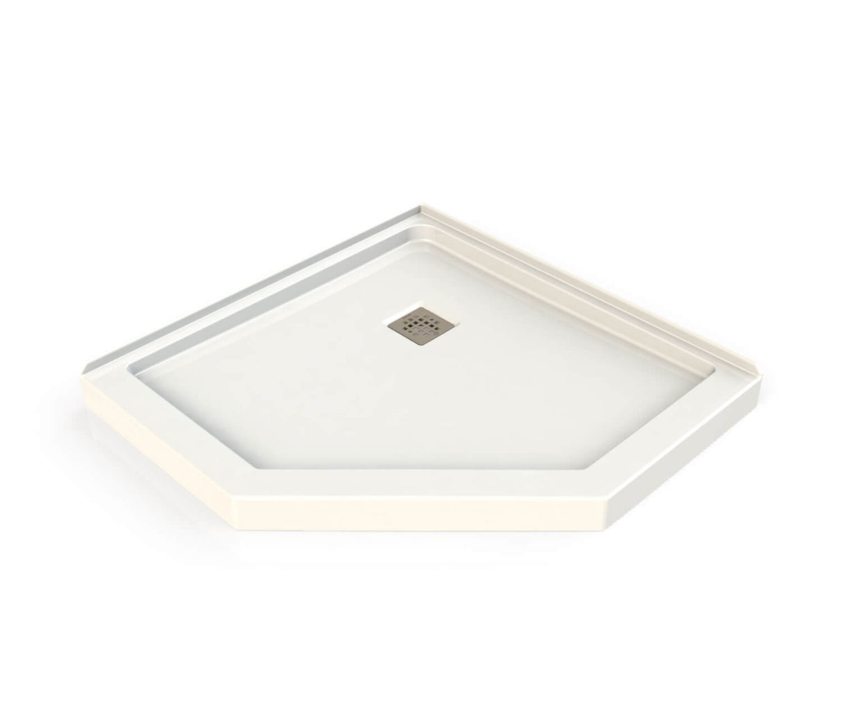 MAAX 106381-000-001-000 Neo-Angle Base 40 Acrylic Corner Left or Right Shower Base with Corner Drain in White