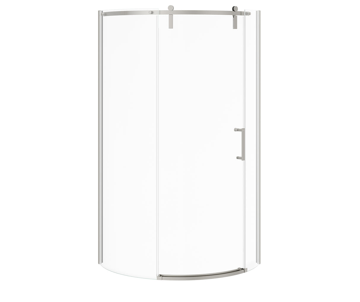 MAAX 139410-900-305-001 Outback Round 36 x 36 x 75 5/8 in. 8mm Sliding Shower Door for Corner Installation with Clear glass in Brushed Nickel