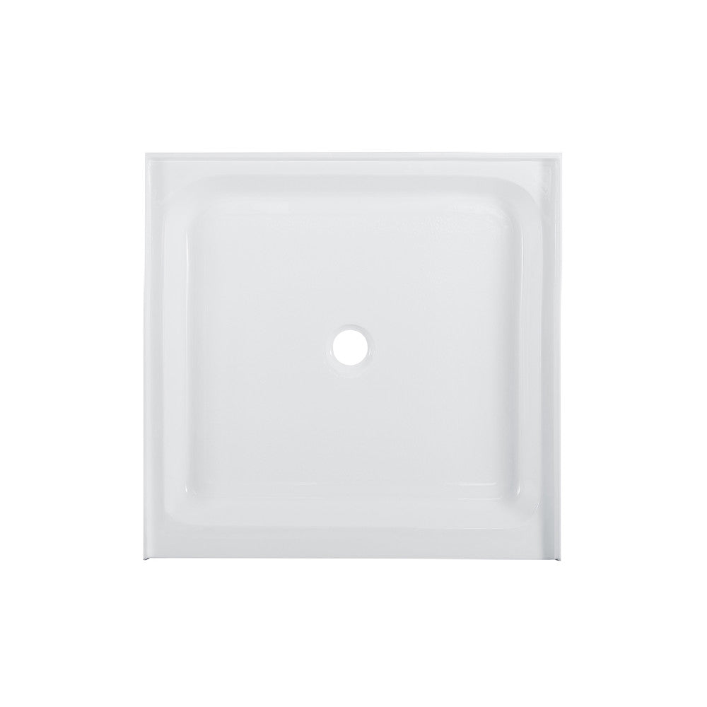 Voltaire 42 x 42 Acrylic White, Single-Threshold, Center Drain, Shower Base