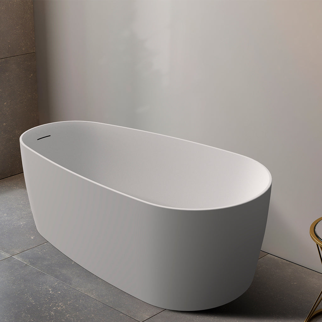 DAX Acrylic Oval Freestanding Bathtub, 59", Matte White BT-8365-M