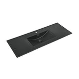 48 Inch Ceramic Vanity Sink Top in Matte Black